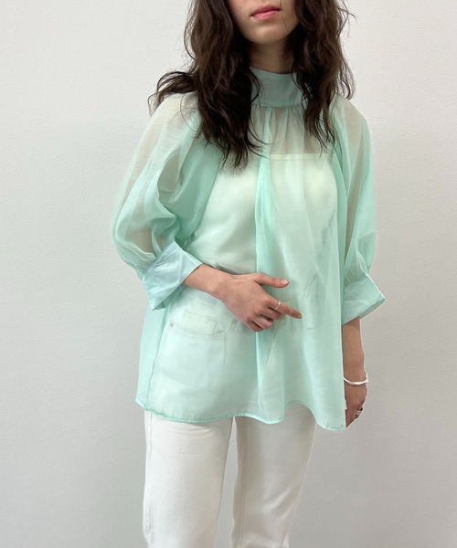 toucher du brise（トゥシェドブリーズ）の「シアー スモックブラウス（シャツ/ブラウス・レディース・ブラック/オフホワイト/ライトグリーン/ラベンダー・M）」の19枚目の写真