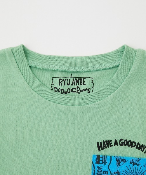 RODEO CROWNS WIDE BOWL（ロデオクラウンズワイドボウル）の「キッズRYU AMBE POCKET Tシャツ（Tシャツ/カットソー・キッズ・ブラック/オフホワイト/ライトグリーン・110/120/130/140）」の8枚目の写真