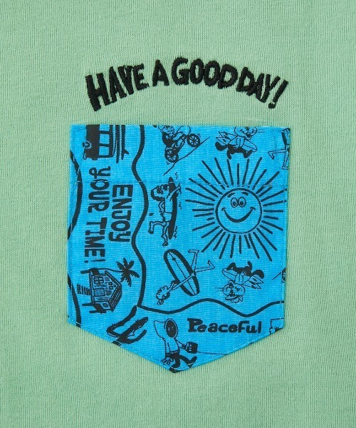 RODEO CROWNS WIDE BOWL（ロデオクラウンズワイドボウル）の「キッズRYU AMBE POCKET Tシャツ（Tシャツ/カットソー・キッズ・ブラック/オフホワイト/ライトグリーン・110/120/130/140）」の9枚目の写真