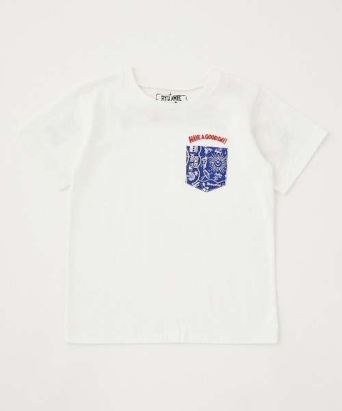 RODEO CROWNS WIDE BOWL（ロデオクラウンズワイドボウル）の「キッズRYU AMBE POCKET Tシャツ（Tシャツ/カットソー・キッズ・ブラック/オフホワイト/ライトグリーン・110/120/130/140）」の5枚目の写真