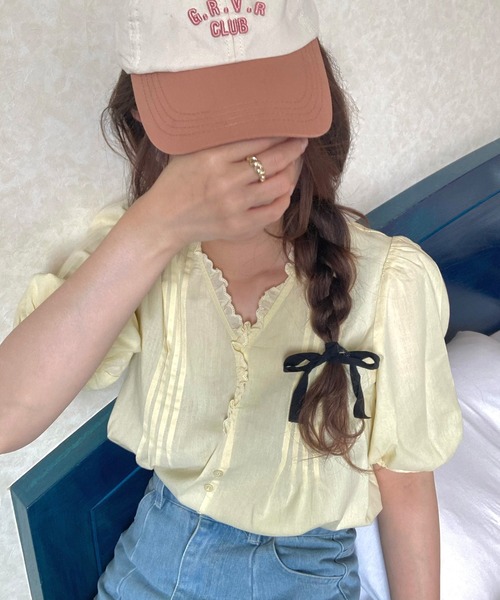 LAUIR（ラウアー）の「フリルレースピンタックブラウス（シャツ/ブラウス・レディース・ホワイト/ブラック/イエロー/ライトベージュ・MEDIUM/LARGE/X-LARGE）」の4枚目の写真