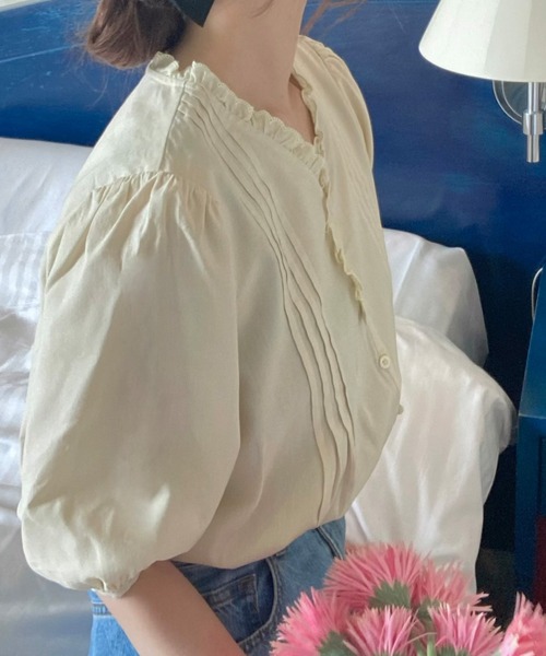 LAUIR（ラウアー）の「フリルレースピンタックブラウス（シャツ/ブラウス・レディース・ホワイト/ブラック/イエロー/ライトベージュ・MEDIUM/LARGE/X-LARGE）」の20枚目の写真