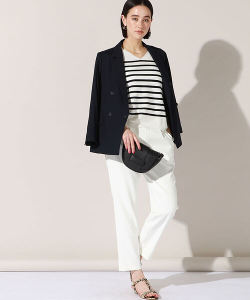 NOLLEY’S（ノーリーズ）の「麻混ストレッチジャケット（テーラードジャケット・レディース・ベージュ/ネイビー/ベージュ系その他/キャメル・38/36）」の5枚目の写真