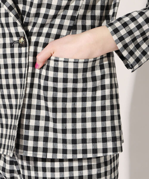 NOLLEY’S（ノーリーズ）の「麻混ストレッチジャケット（テーラードジャケット・レディース・ベージュ/ネイビー/ベージュ系その他/キャメル・38/36）」の15枚目の写真