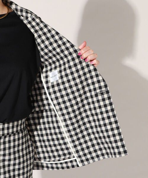 NOLLEY’S（ノーリーズ）の「麻混ストレッチジャケット（テーラードジャケット・レディース・ベージュ/ネイビー/ベージュ系その他/キャメル・38/36）」の7枚目の写真