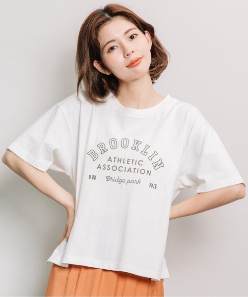 refinedworks（リファインドワークス）の「ロゴプリントT（Tシャツ/カットソー・レディース・ベージュ/オフホワイト/チャコール・FREE）」の5枚目の写真