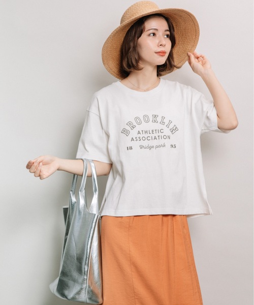 refinedworks（リファインドワークス）の「ロゴプリントT（Tシャツ/カットソー・レディース・ベージュ/オフホワイト/チャコール・FREE）」の10枚目の写真