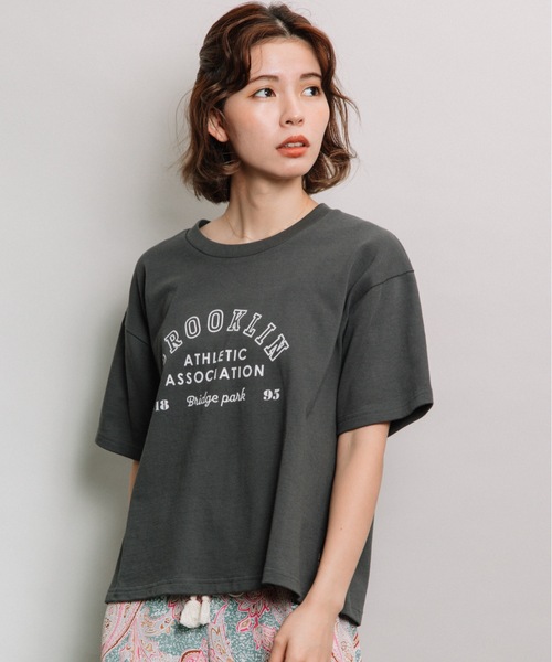 refinedworks（リファインドワークス）の「ロゴプリントT（Tシャツ/カットソー・レディース・ベージュ/オフホワイト/チャコール・FREE）」の13枚目の写真