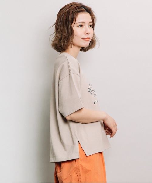 refinedworks（リファインドワークス）の「ロゴプリントT（Tシャツ/カットソー・レディース・ベージュ/オフホワイト/チャコール・FREE）」の21枚目の写真