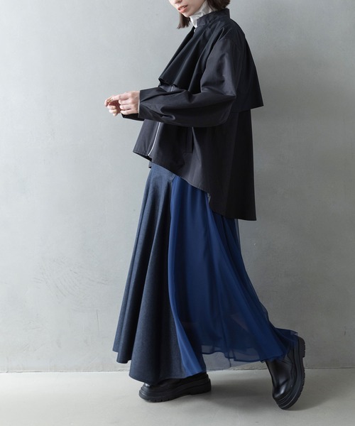 MARECHAL TERRE（マルシャルテル）の「コンビネーションレイヤードスカート（スカート・レディース・ブラック/ブラウン/カーキ/インディゴブルー・SMALL/MEDIUM）」の20枚目の写真