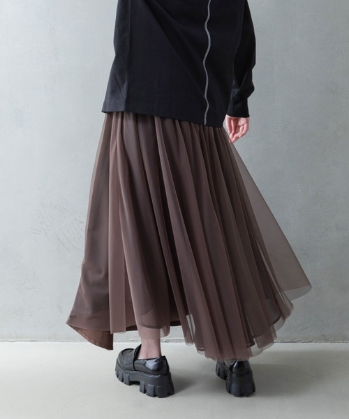 MARECHAL TERRE（マルシャルテル）の「コンビネーションレイヤードスカート（スカート・レディース・ブラック/ブラウン/カーキ/インディゴブルー・SMALL/MEDIUM）」の8枚目の写真