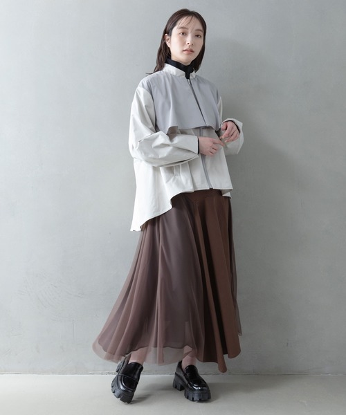 MARECHAL TERRE（マルシャルテル）の「コンビネーションレイヤードスカート（スカート・レディース・ブラック/ブラウン/カーキ/インディゴブルー・SMALL/MEDIUM）」の10枚目の写真