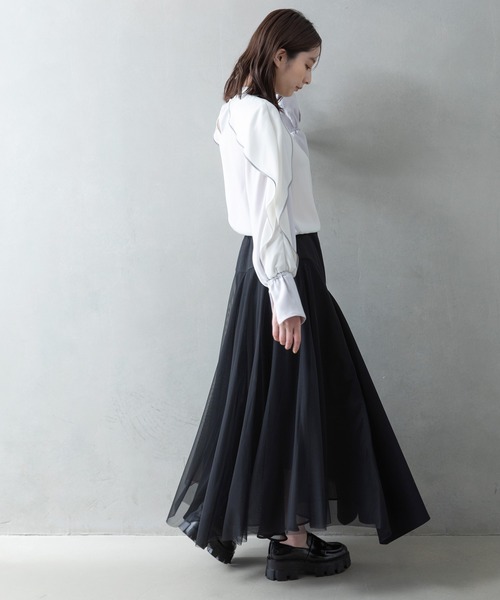 MARECHAL TERRE（マルシャルテル）の「コンビネーションレイヤードスカート（スカート・レディース・ブラック/ブラウン/カーキ/インディゴブルー・SMALL/MEDIUM）」の15枚目の写真