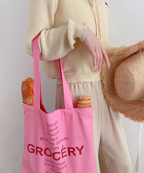 c.u.l(シーユーエル)の「groceryロゴ トートバッグ cula402(トートバッグ・レディース・グリーン/イエロー/ピンク・FREE)」の14枚目の写真