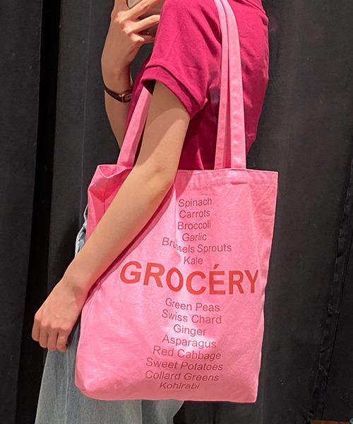 c.u.l(シーユーエル)の「groceryロゴ トートバッグ cula402(トートバッグ・レディース・グリーン/イエロー/ピンク・FREE)」の18枚目の写真