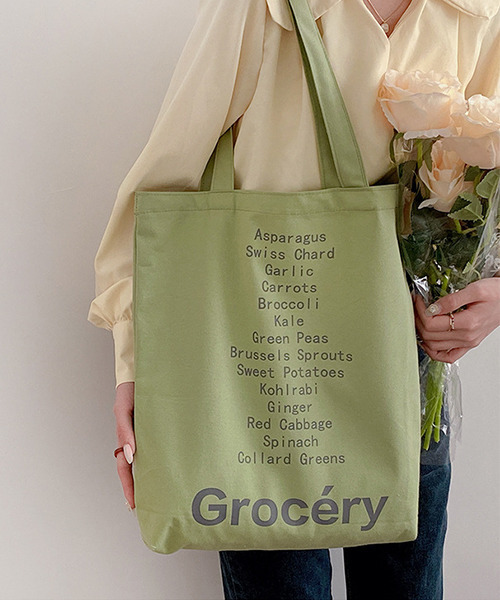 c.u.l(シーユーエル)の「groceryロゴ トートバッグ cula402(トートバッグ・レディース・グリーン/イエロー/ピンク・FREE)」の9枚目の写真