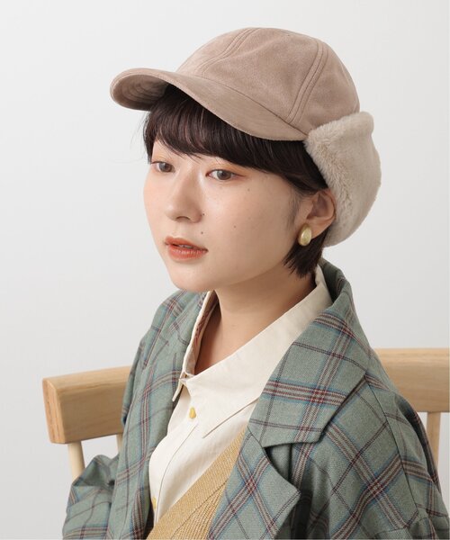 DOUBLE NAME(ダブルネーム)の「ウォッシャブルスエード イヤーフラップCAP(キャップ・レディース・ブラック/ベージュ/テラコッタ・FREE)」の3枚目の写真