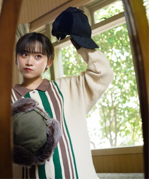 DOUBLE NAME(ダブルネーム)の「ウォッシャブルスエード イヤーフラップCAP(キャップ・レディース・ブラック/ベージュ/テラコッタ・FREE)」の2枚目の写真