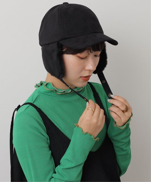 DOUBLE NAME(ダブルネーム)の「ウォッシャブルスエード イヤーフラップCAP(キャップ・レディース・ブラック/ベージュ/テラコッタ・FREE)」の5枚目の写真