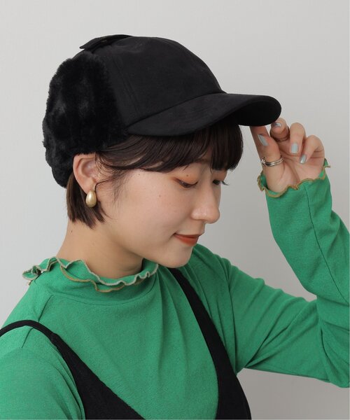 DOUBLE NAME(ダブルネーム)の「ウォッシャブルスエード イヤーフラップCAP(キャップ・レディース・ブラック/ベージュ/テラコッタ・FREE)」の8枚目の写真