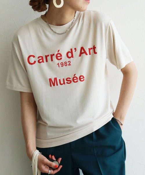 reca(レカ)の「レーヨンロゴTシャツ(Tシャツ/カットソー・レディース・ホワイト/ブラック/ミント/ライトベージュ・FREE)」の4枚目の写真