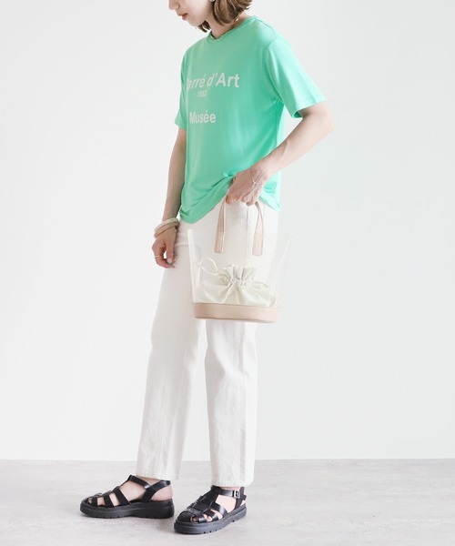 reca(レカ)の「レーヨンロゴTシャツ(Tシャツ/カットソー・レディース・ホワイト/ブラック/ミント/ライトベージュ・FREE)」の10枚目の写真