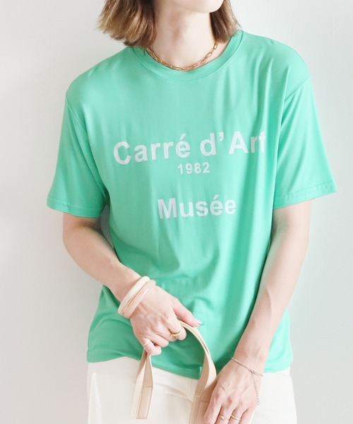 reca(レカ)の「レーヨンロゴTシャツ(Tシャツ/カットソー・レディース・ホワイト/ブラック/ミント/ライトベージュ・FREE)」の9枚目の写真