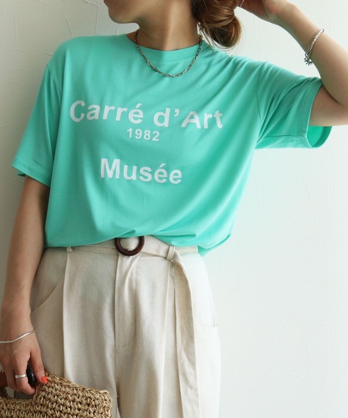 reca(レカ)の「レーヨンロゴTシャツ(Tシャツ/カットソー・レディース・ホワイト/ブラック/ミント/ライトベージュ・FREE)」の7枚目の写真