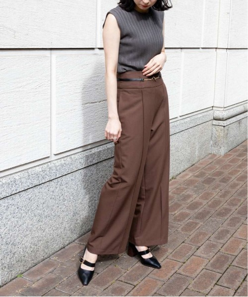 RANDA(ランダ)の「ベルト付きハイウエストストレートパンツ(その他パンツ・レディース・ベージュ/ピンク/ブラウン・0/1)」の7枚目の写真