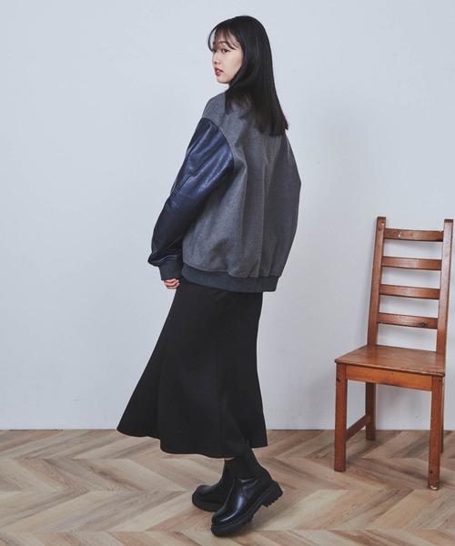 THE STANDARD（ザスタンダード）の「WEGO/メルトンアワードジャケット（スタジャン・メンズ・ライトベージュ/ブラック/グレー・LARGE/MEDIUM）」の16枚目の写真