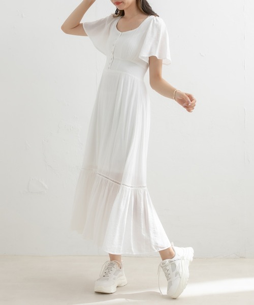 OLIVE des OLIVE（オリーブデオリーブ）の「背中見せワンピース（ワンピース・レディース・オフホワイト/ブラウン/ブラック/アイボリー・FREE）」の2枚目の写真