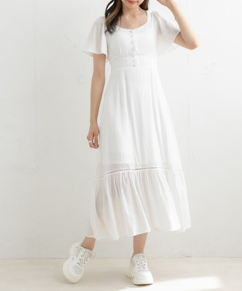 OLIVE des OLIVE（オリーブデオリーブ）の「背中見せワンピース（ワンピース・レディース・オフホワイト/ブラウン/ブラック/アイボリー・FREE）」の5枚目の写真