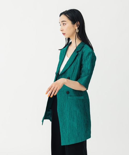 UNITED TOKYO（ユナイテッドトウキョウ）の「ファジージャガードハーフジャケット（セットアップ・レディース・ブラック/グリーン/その他2・FREE）」の8枚目の写真