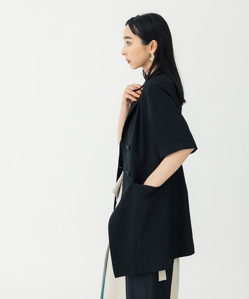 UNITED TOKYO（ユナイテッドトウキョウ）の「ファジージャガードハーフジャケット（セットアップ・レディース・ブラック/グリーン/その他2・FREE）」の11枚目の写真