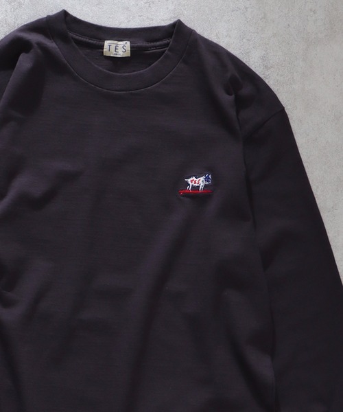 The Endless Summer(エンドレスサマー)の「TES ORGANIC COTTON HUNTINGTON BIG LONG SLEEVE T-SHIRT / オーガニックコットンビッグロンT(Tシャツ/カットソー・メンズ・チャコール/ネイビー/ブラック/ダークグリーン/オレンジ/ホワイト・MEDIUM/X-LARGE/LARGE/SMALL)」の4枚目の写真