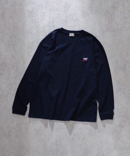 The Endless Summer(エンドレスサマー)の「TES ORGANIC COTTON HUNTINGTON BIG LONG SLEEVE T-SHIRT / オーガニックコットンビッグロンT(Tシャツ/カットソー・メンズ・チャコール/ネイビー/ブラック/ダークグリーン/オレンジ/ホワイト・MEDIUM/X-LARGE/LARGE/SMALL)」の11枚目の写真