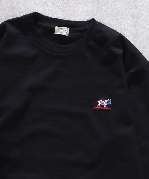 The Endless Summer(エンドレスサマー)の「TES ORGANIC COTTON HUNTINGTON BIG LONG SLEEVE T-SHIRT / オーガニックコットンビッグロンT(Tシャツ/カットソー・メンズ・チャコール/ネイビー/ブラック/ダークグリーン/オレンジ/ホワイト・MEDIUM/X-LARGE/LARGE/SMALL)」の14枚目の写真