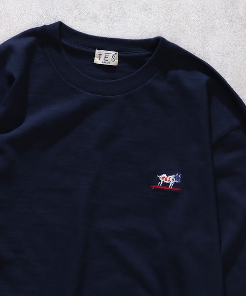 The Endless Summer(エンドレスサマー)の「TES ORGANIC COTTON HUNTINGTON BIG LONG SLEEVE T-SHIRT / オーガニックコットンビッグロンT(Tシャツ/カットソー・メンズ・チャコール/ネイビー/ブラック/ダークグリーン/オレンジ/ホワイト・MEDIUM/X-LARGE/LARGE/SMALL)」の17枚目の写真