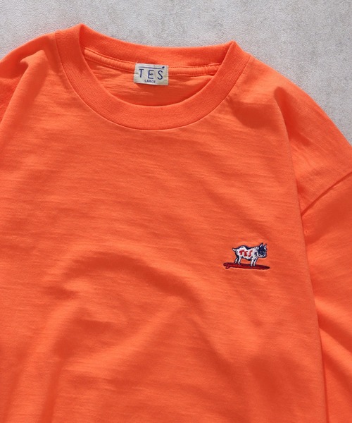 The Endless Summer(エンドレスサマー)の「TES ORGANIC COTTON HUNTINGTON BIG LONG SLEEVE T-SHIRT / オーガニックコットンビッグロンT(Tシャツ/カットソー・メンズ・チャコール/ネイビー/ブラック/ダークグリーン/オレンジ/ホワイト・MEDIUM/X-LARGE/LARGE/SMALL)」の18枚目の写真