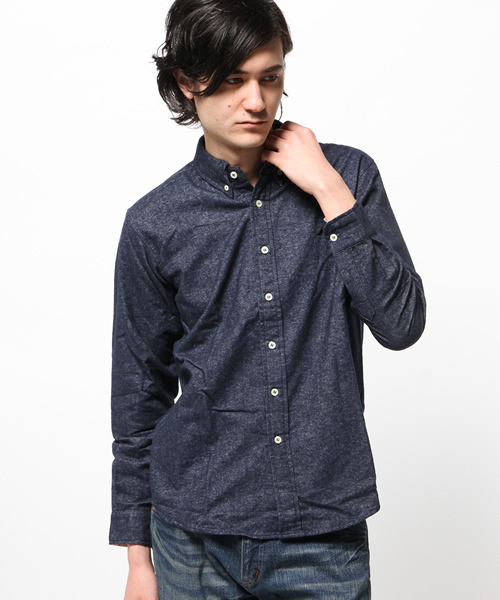 OUTLET(アウトレット)の「【WHO'S WHO gallery】BY起毛オックス2(シャツ/ブラウス・メンズ・ホワイト/ネイビー/ブルー/グリーン・LARGE/SMALL/MEDIUM)」の4枚目の写真