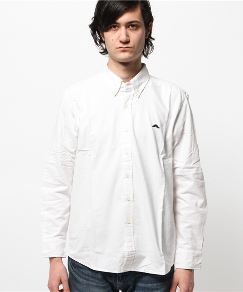 OUTLET(アウトレット)の「【WHO'S WHO gallery】BY起毛オックス2(シャツ/ブラウス・メンズ・ホワイト/ネイビー/ブルー/グリーン・LARGE/SMALL/MEDIUM)」の5枚目の写真
