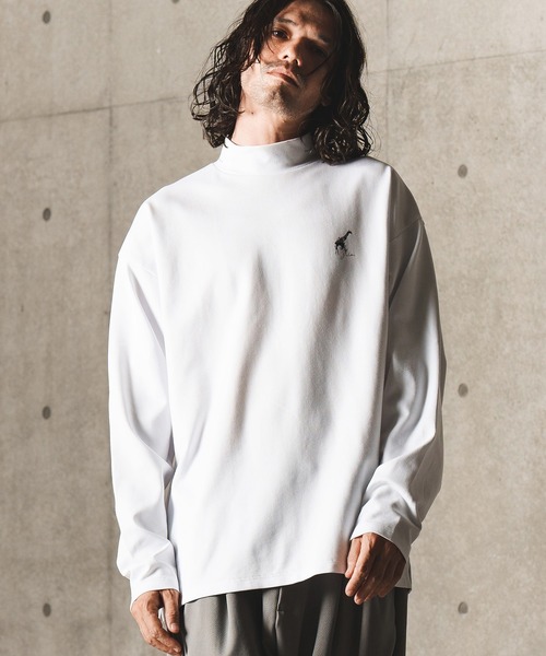 GLIMCLAP(グリムクラップ)の「mlt3945-Collar printed design mock-neck pullover モックネックカットソー(Tシャツ/カットソー・メンズ・ホワイト/ブラック・M/S/L)」の9枚目の写真
