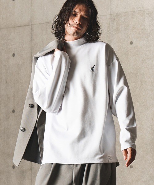 GLIMCLAP(グリムクラップ)の「mlt3945-Collar printed design mock-neck pullover モックネックカットソー(Tシャツ/カットソー・メンズ・ホワイト/ブラック・M/S/L)」の18枚目の写真