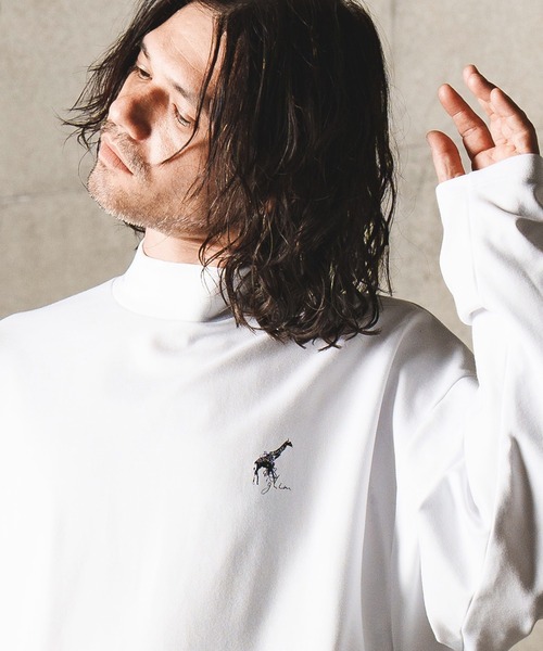 GLIMCLAP(グリムクラップ)の「mlt3945-Collar printed design mock-neck pullover モックネックカットソー(Tシャツ/カットソー・メンズ・ホワイト/ブラック・M/S/L)」の22枚目の写真