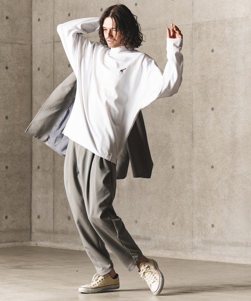 GLIMCLAP(グリムクラップ)の「mlt3945-Collar printed design mock-neck pullover モックネックカットソー(Tシャツ/カットソー・メンズ・ホワイト/ブラック・M/S/L)」の13枚目の写真