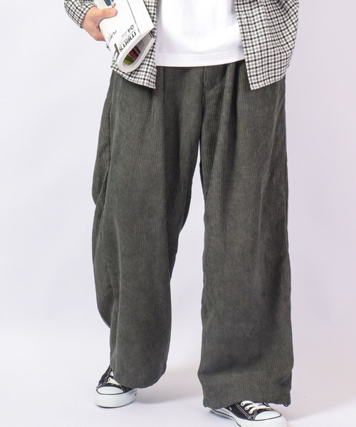 Jungle Storm（ジャングルストーム）の「JUNGLE STORM 6ウェルコール 裾ドローコード 極太ワイドスケーターパンツ 2022AW（その他パンツ・メンズ・ホワイト/ブラック/キャメル/オリーブ・M/L）」の3枚目の写真