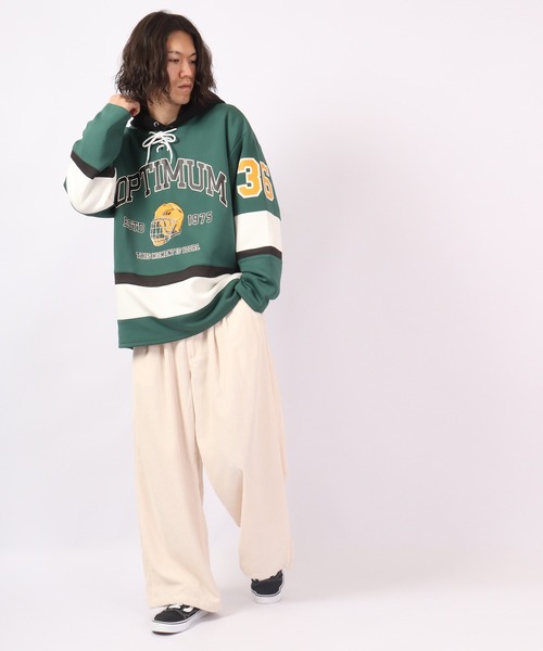 Jungle Storm（ジャングルストーム）の「JUNGLE STORM 6ウェルコール 裾ドローコード 極太ワイドスケーターパンツ 2022AW（その他パンツ・メンズ・ホワイト/ブラック/キャメル/オリーブ・M/L）」の9枚目の写真