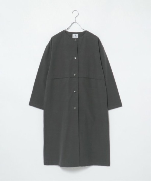 LBC（エルビーシー）の「グログラン切り替えコート（ノーカラーコート・レディース・チャコールグレー/オリーブ・M/L）」の15枚目の写真