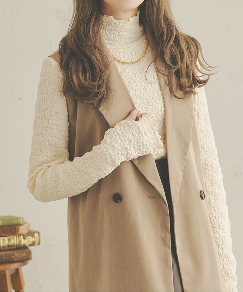 Ambre Neige（アンブルネージュ）の「２WAYポコポコトップス／【WEB/EC限定商品】（Tシャツ/カットソー・レディース・ダークブラウン/ベージュ/アイボリー/マスタード・FREE）」の9枚目の写真