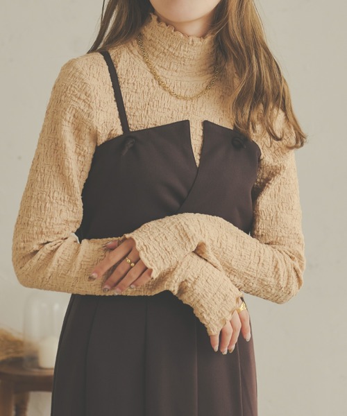 Ambre Neige（アンブルネージュ）の「２WAYポコポコトップス／【WEB/EC限定商品】（Tシャツ/カットソー・レディース・ダークブラウン/ベージュ/アイボリー/マスタード・FREE）」の15枚目の写真